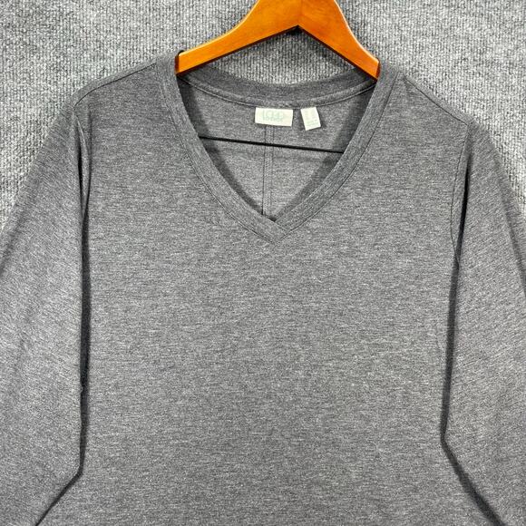 Logo Lounge Tunic Top Women's Plus 2X Gray Long Sleeve Front Pockets Casual - Picture 3 of 10